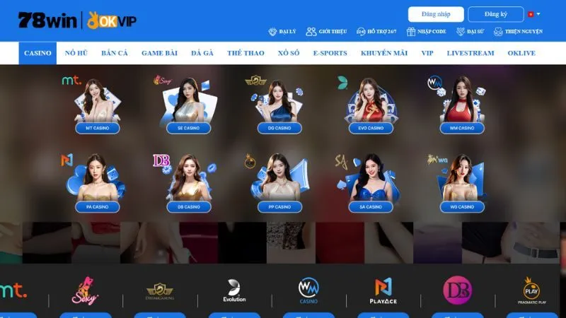 78win hợp tác với nhà cung cấp game live casino hàng đầu