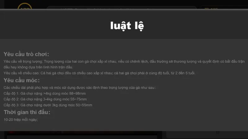 Đá gà AOG với luật chơi đơn giản thưởng lớn
