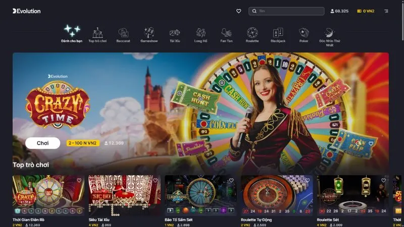 Thiên đường trò chơi hấp dẫn tại sảnh Evo Casino